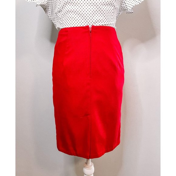 Vintage Red Pencil Skirt Simon Ellis 60s 70s - Picture 3 of 9